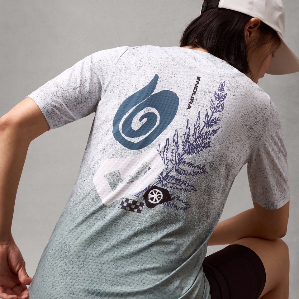 Maillot ENDURA SINGLETRACK PRINT Mujer de manga corta Aero Blue