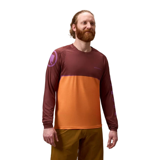 Maillot ENDURA SINGLETRACK CORE PRINTED Manga Larga End Naranja