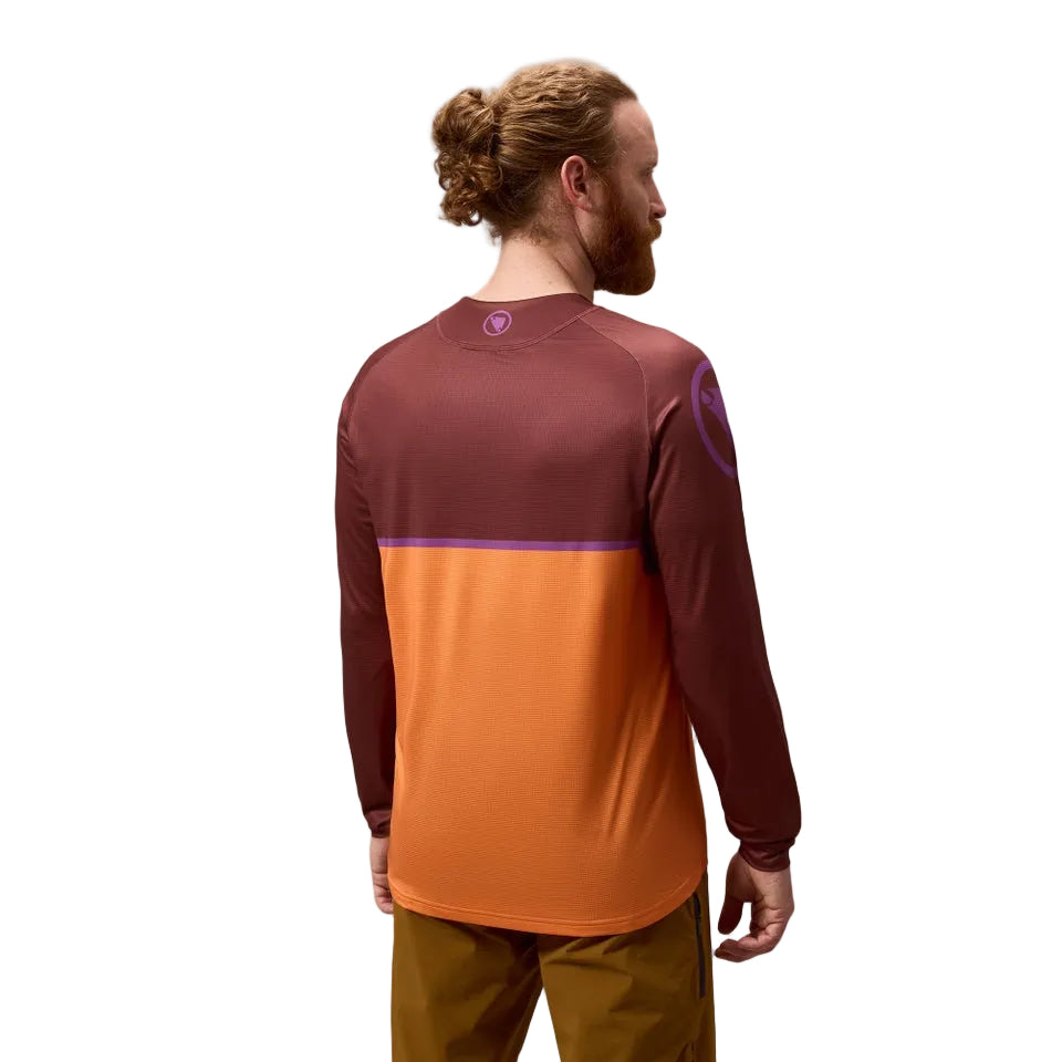 Maillot ENDURA SINGLETRACK CORE PRINTED Manga Larga End Naranja