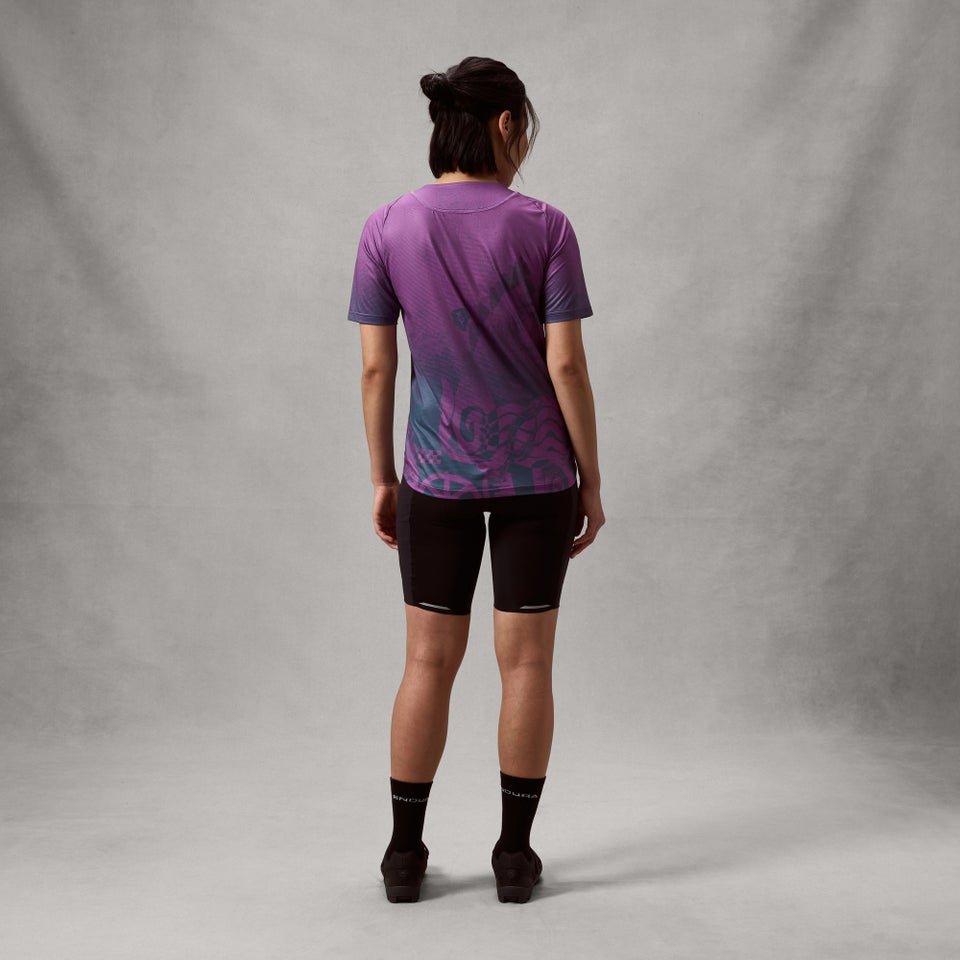 Camiseta manga corta ENDURA SINGLETRACK PRINT Mujer End Morado