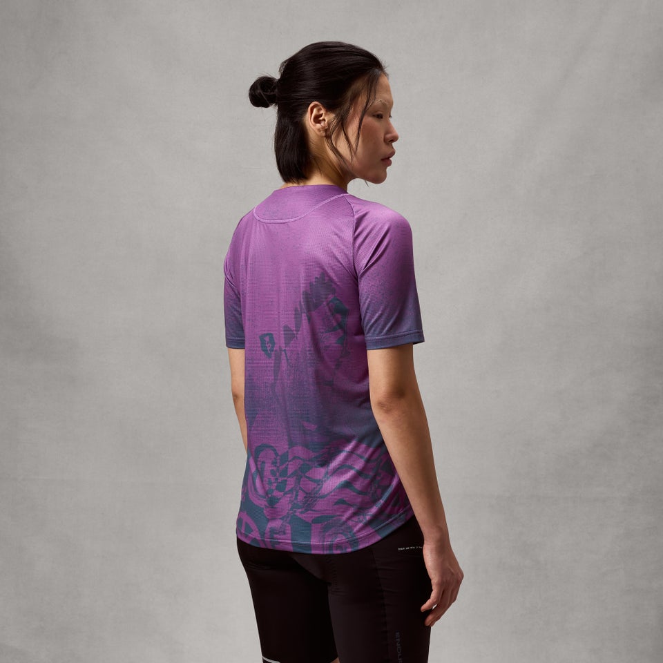 Camiseta manga corta ENDURA SINGLETRACK PRINT Mujer End Morado