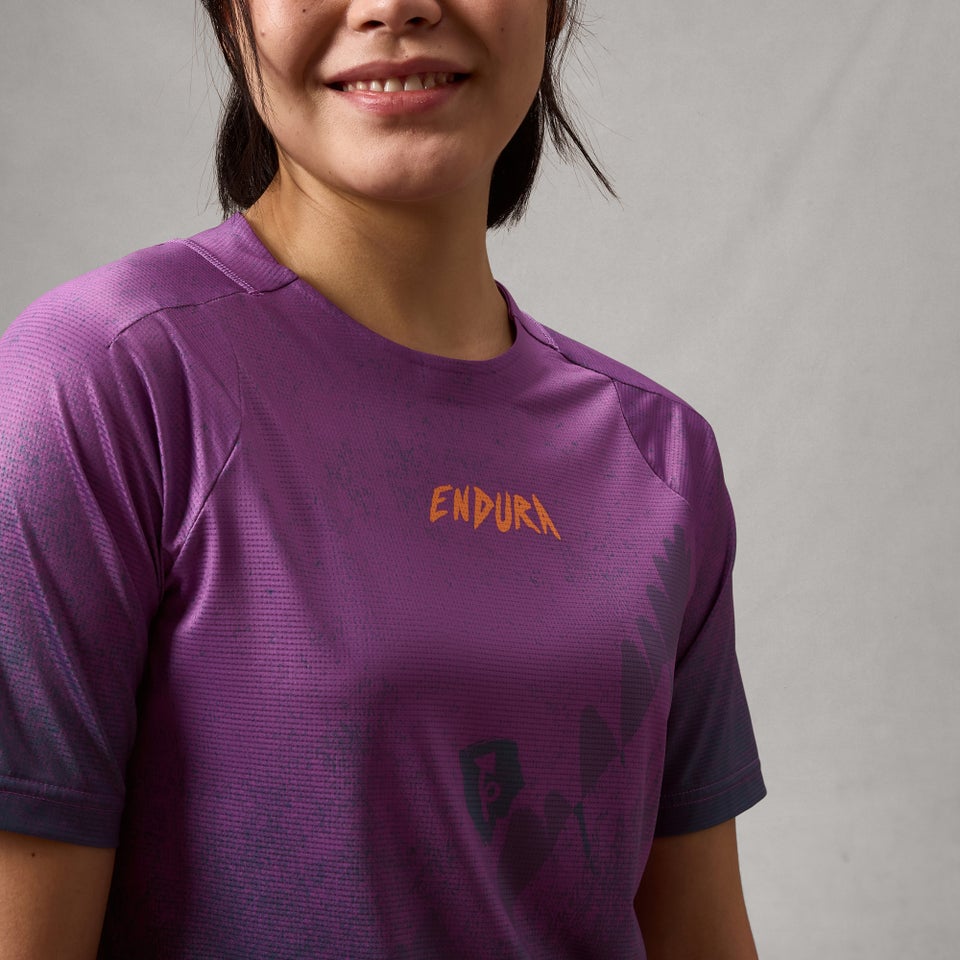 Camiseta manga corta ENDURA SINGLETRACK PRINT Mujer End Morado