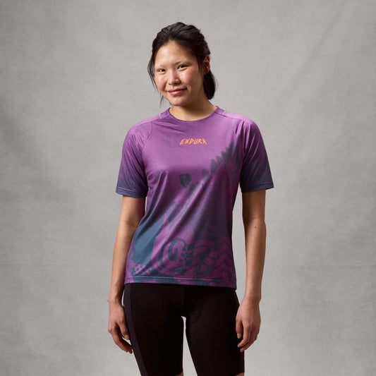 Camiseta manga corta ENDURA SINGLETRACK PRINT Mujer End Morado