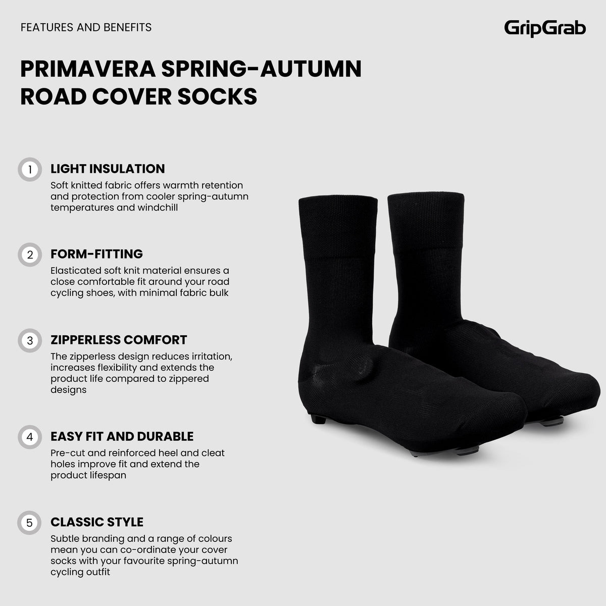Cubrezapatillas GRIPGRAB PRIMAVERA PRIMAVERA OTOÑO CARRETERA negros