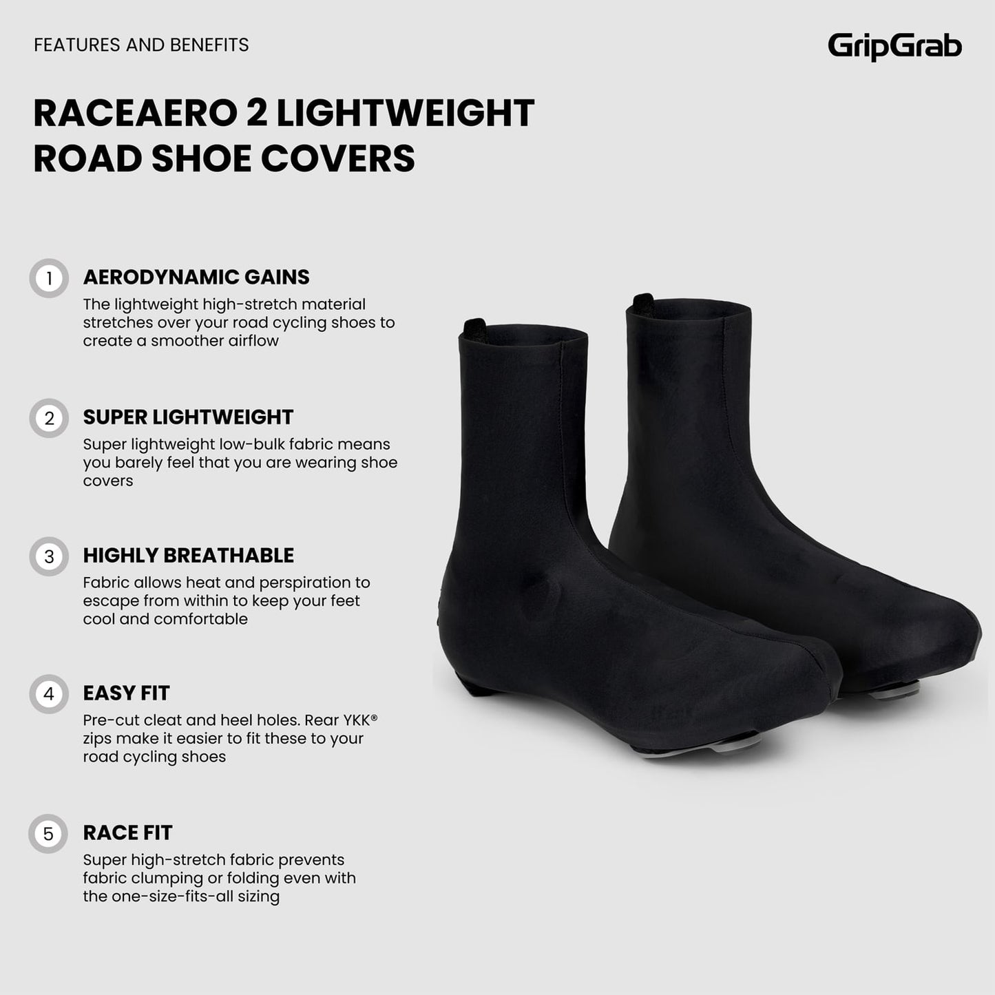 Cubrezapato GRIPGRAB RACE AERO 2 Negro