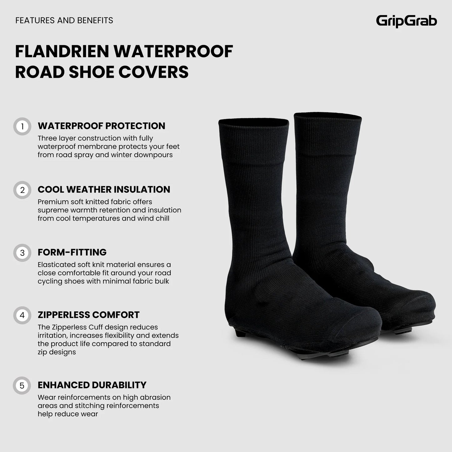 Cubrebotas GRIPGRAB FLANDRIEN WATERPROOF Negro