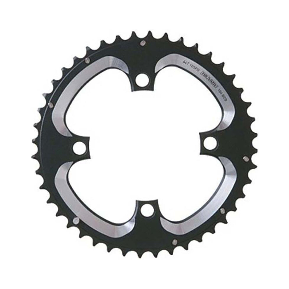 Plato intermedio SRAM MTB 104BCD 10 velocidades, 4 orificios, 104 mm — vista del plato sobre fondo blanco
