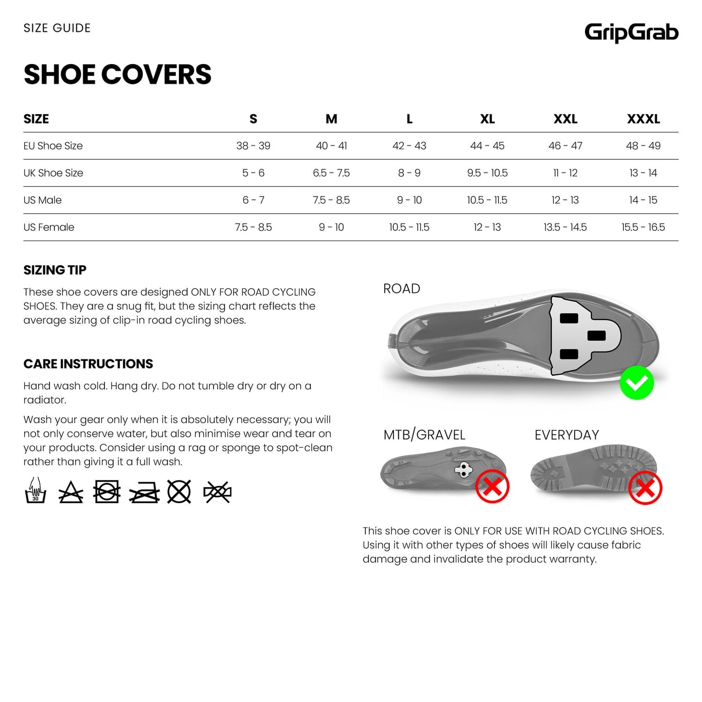 Cubrebotas GRIPGRAB ARTIC 2 WATERPROOF ROAD Negro