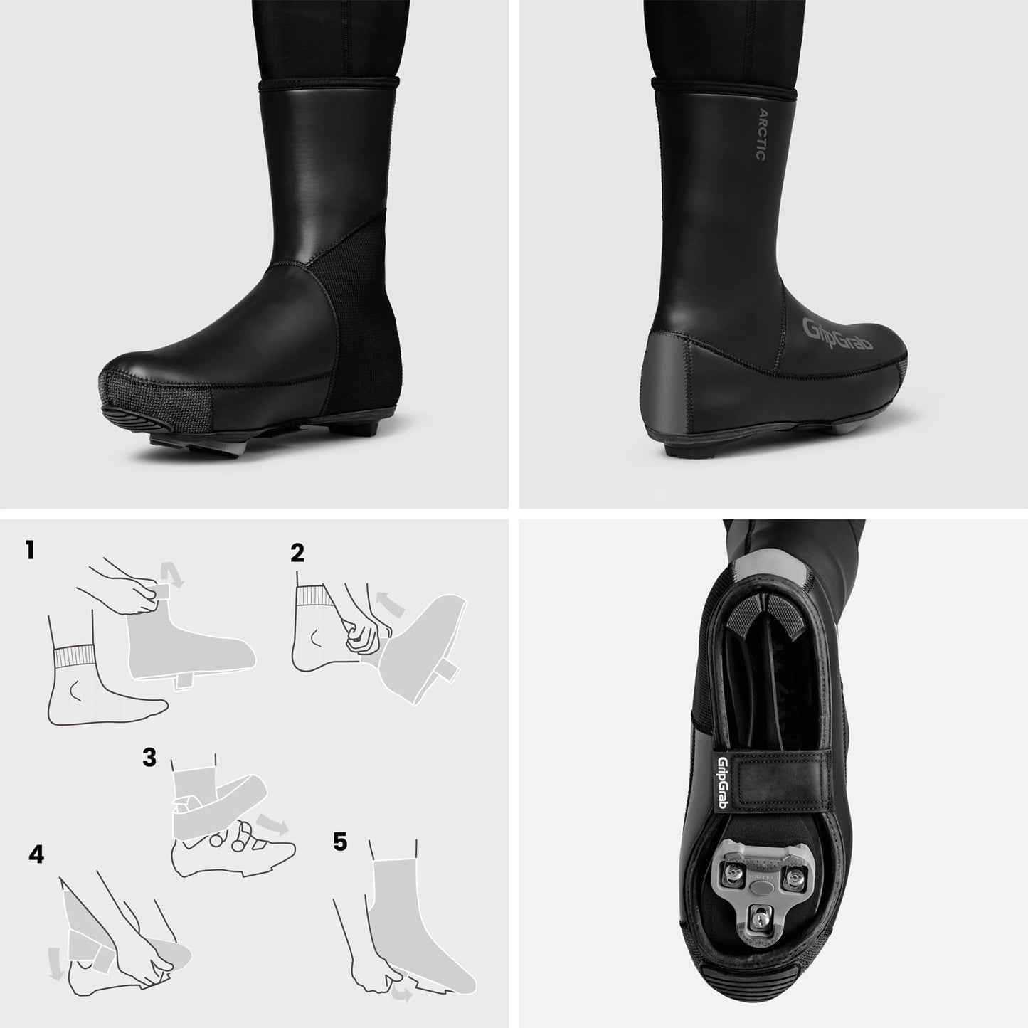 Cubrebotas GRIPGRAB ARTIC 2 WATERPROOF ROAD Negro