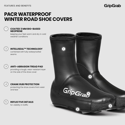 Cubre-Zapatillas GRIPGRAB PACR WATERPROOF ROAD Negro