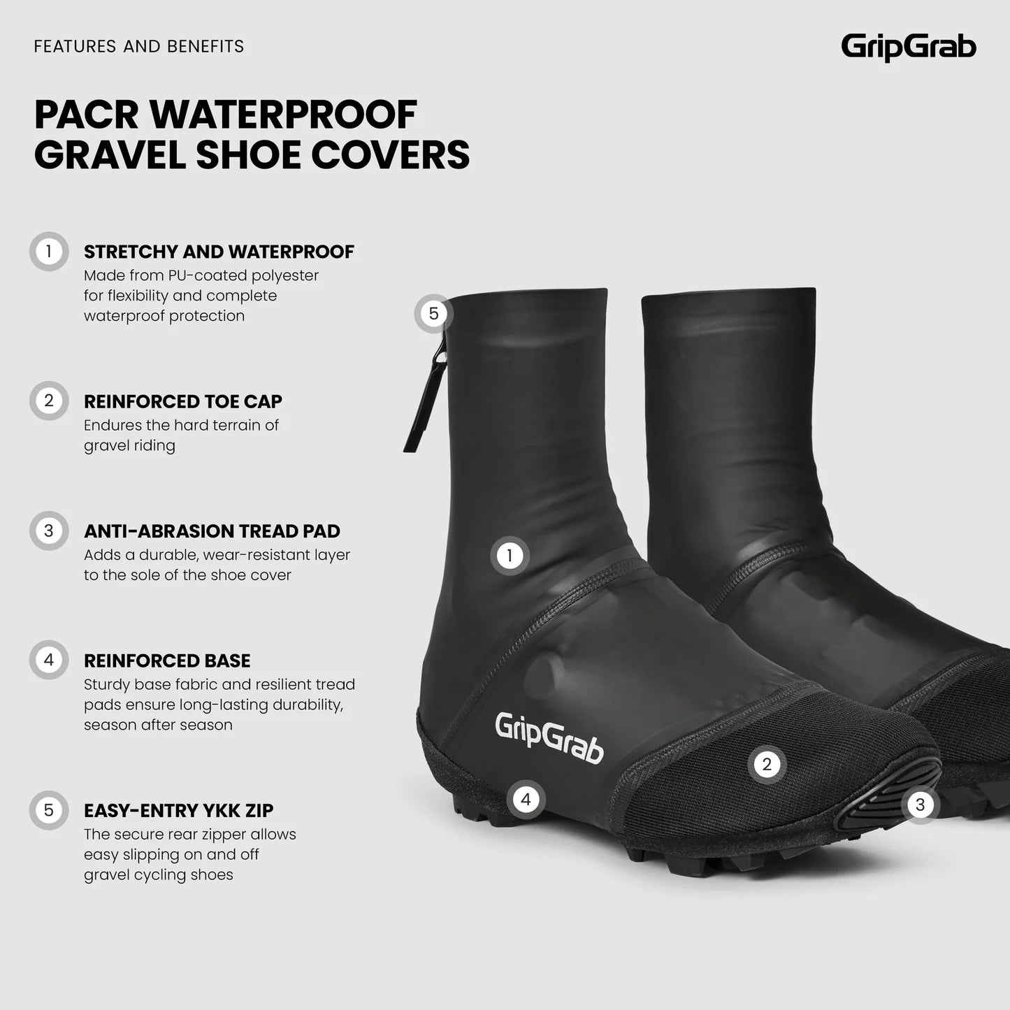 Cubrebotas GRIPGRAB PACR WATERPROOF GRAVEL Negro