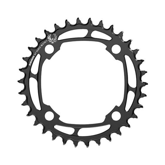 Plato único SRAM EAGLE X-SYNC2 12 velocidades, acero, 4 orificios, 104 mm — vista del plato sobre fondo blanco