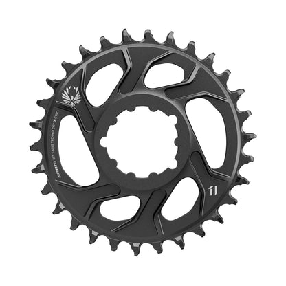 Plato único SRAM X-SYNC 2 EAGLE 12 velocidades, montaje directo, desplazamiento de 4 mm, Cannondale AI — vista del plato sobre fondo blanco