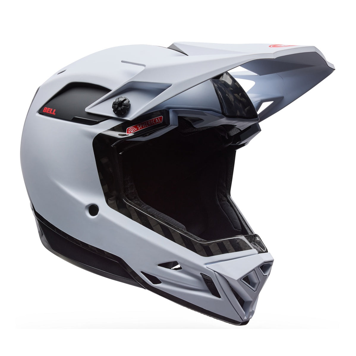 Casco MTB BELL FULL-10 SPHERICAL CARBON PEAK Blanco