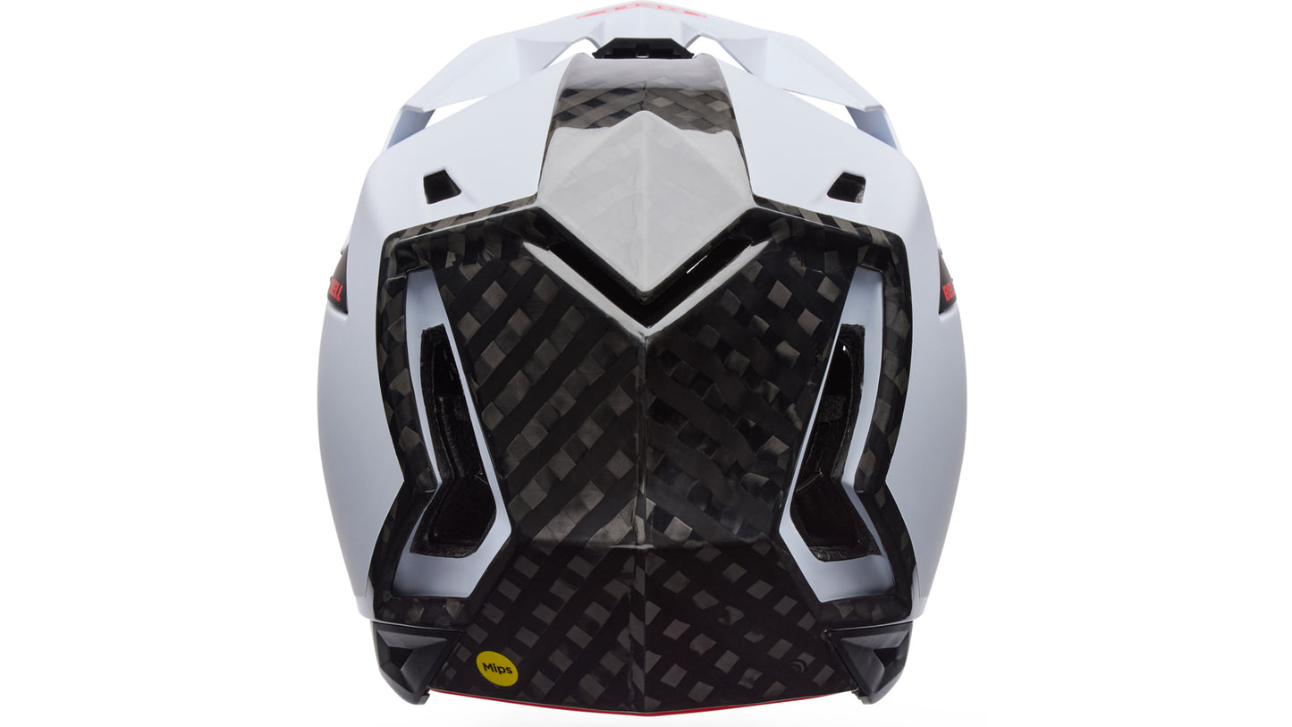 Casco MTB BELL FULL-10 SPHERICAL CARBON PEAK Blanco