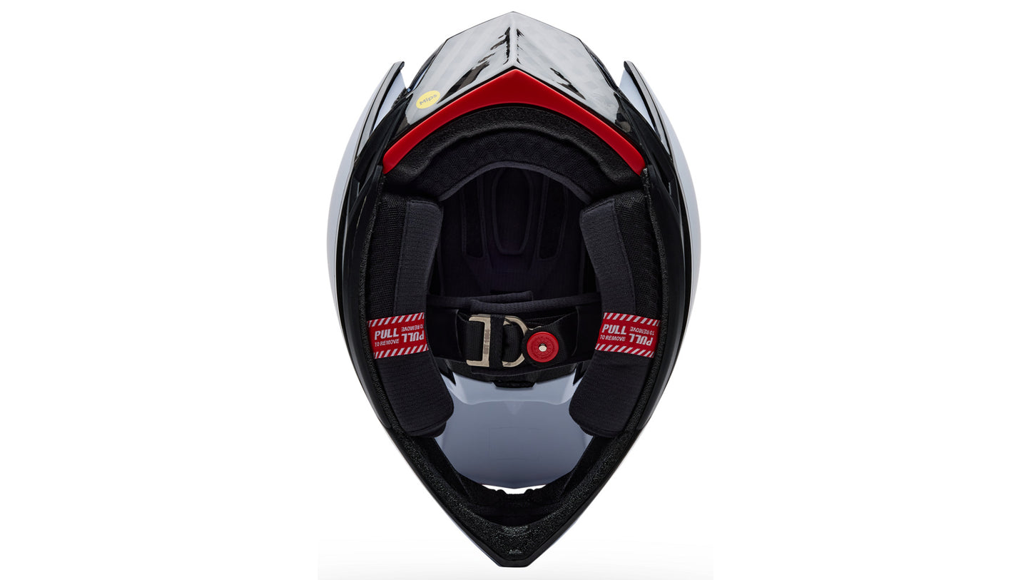 Casco MTB BELL FULL-10 SPHERICAL CARBON PEAK Blanco