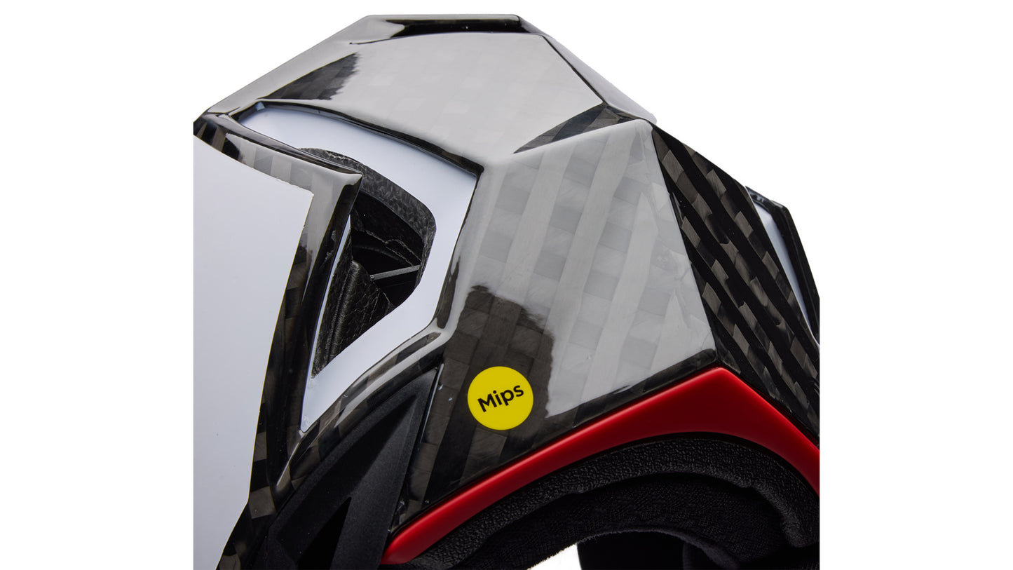 Casco MTB BELL FULL-10 SPHERICAL CARBON PEAK Blanco