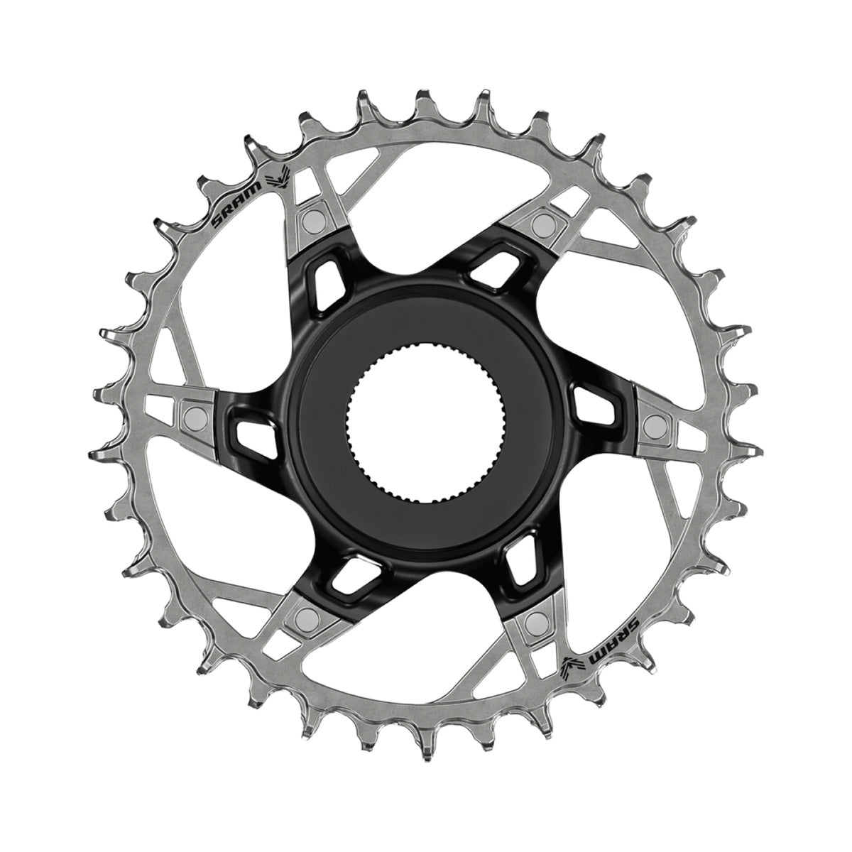 Plato único SRAM XX T-TYPE EAGLE SHIMANO 12 velocidades, montaje directo — vista del plato sobre fondo blanco