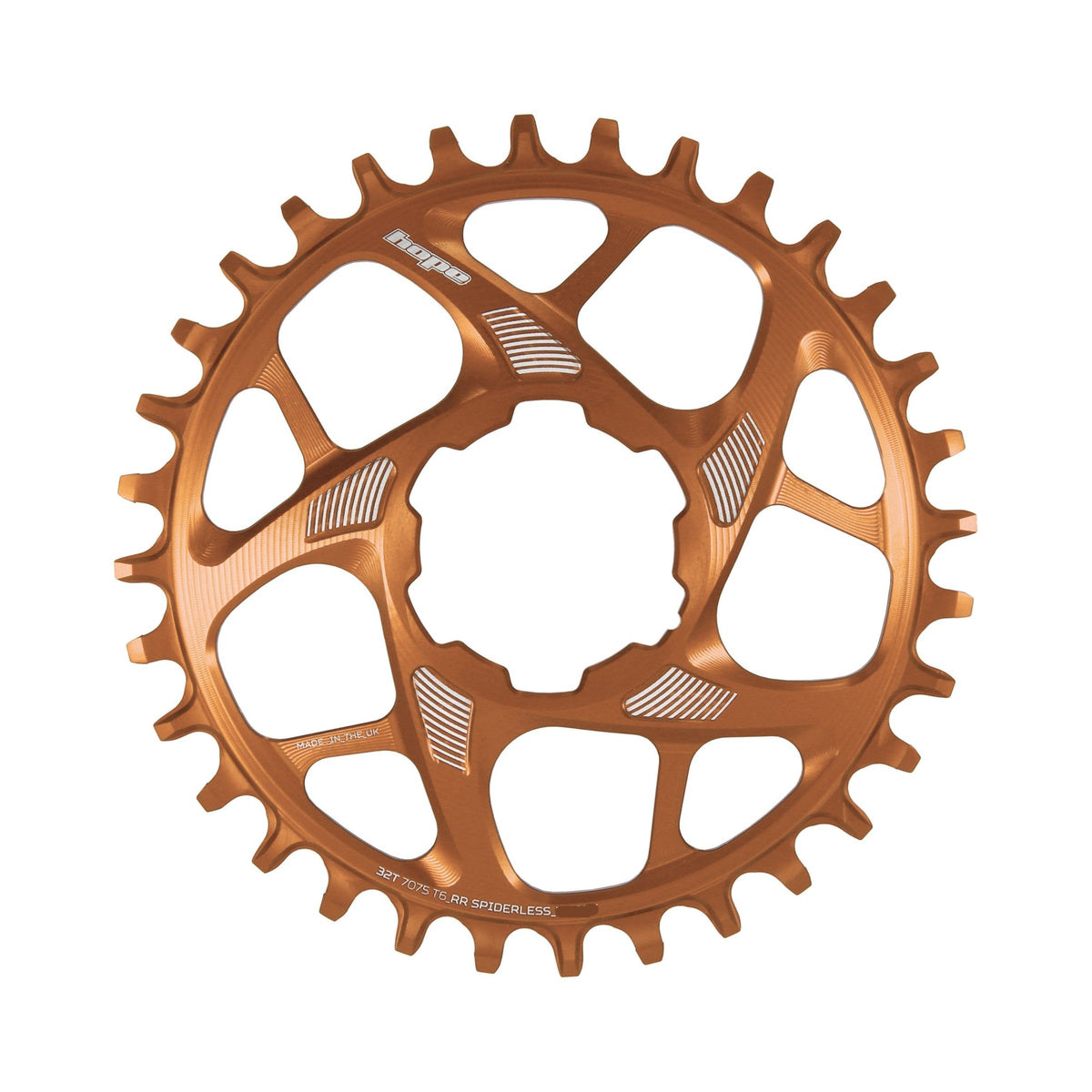 Plato monoplato HOPE R22 9/10/11/12V Direct Mount bronce — vista del plato sobre fondo blanco