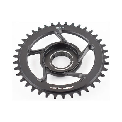 Plato monoplato E-THIRTEEN E-SPEC 11/12 velocidades de montaje directo Shimano E8000 — vista del plato sobre fondo blanco