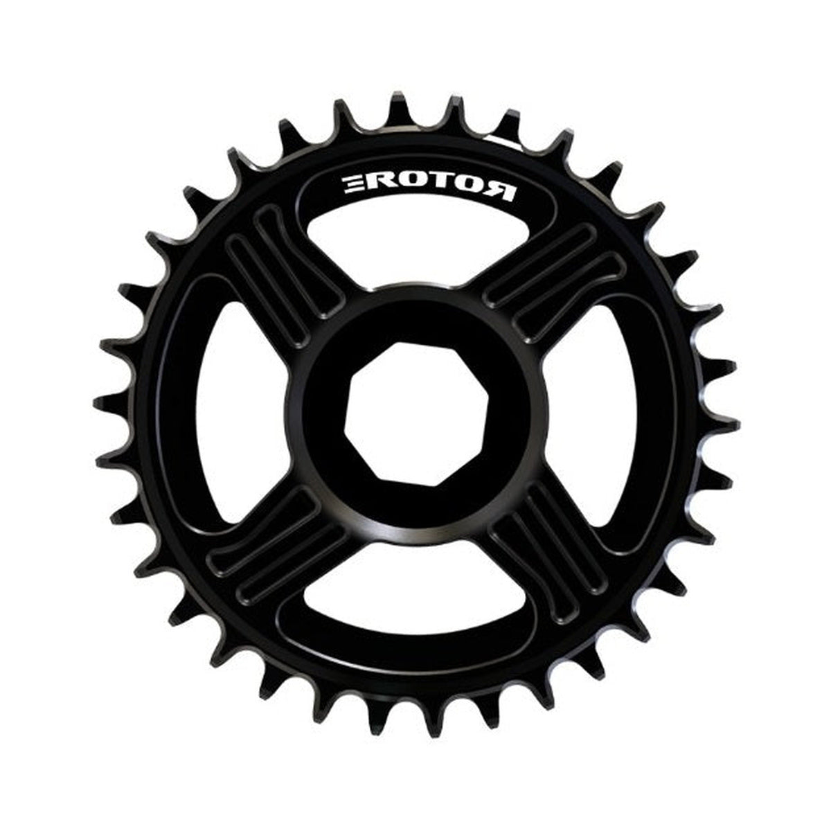 Plato monoplato ROTOR E-MTB BOSCH Direct Mount — vista del plato sobre fondo blanco