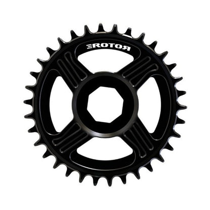 Plato monoplato ROTOR E-MTB BOSCH Direct Mount — vista del plato sobre fondo blanco