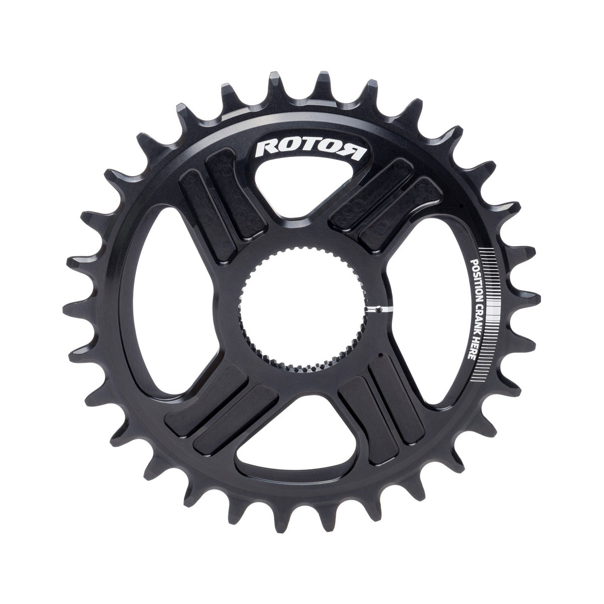 Plato monoplato 9/10/11V ROTOR noQ-RING Direct Mount para Hawk/Raptor/Kapic/2INPowerDM/INPowerDM — vista del plato sobre fondo blanco