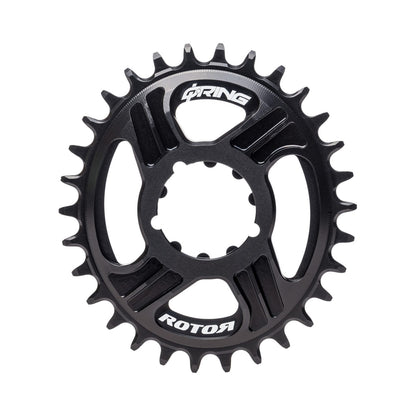 Plato único ovalado ROTOR Q-RING para Sram, 11/12 velocidades, montaje directo, desplazamiento de 6 mm — vista del plato sobre fondo blanco