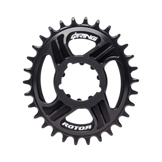 Plato único ovalado ROTOR Q-RING para Sram, 11/12 velocidades, montaje directo, desplazamiento de 6 mm — vista del plato sobre fondo blanco
