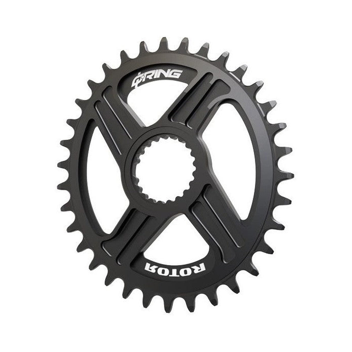Plato monoplato 12V ROTOR Q-RING Shimano SLX / XT / XTR Direct Mount — vista del plato sobre fondo blanco