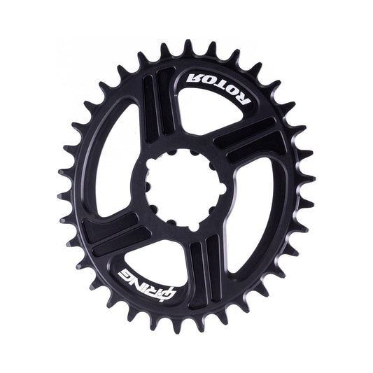 Plato monoplato ovalado ROTOR Q-RING 11/12 velocidades de montaje directo SRAM, desplazamiento de 0 mm — vista del plato sobre fondo blanco