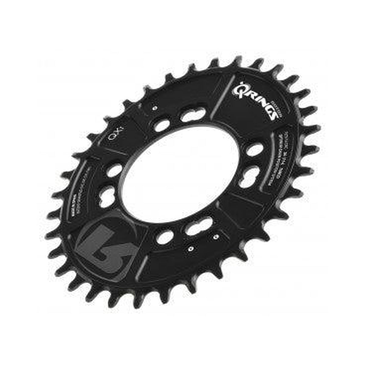 Plato monoplato ovalado ROTOR QX1 NARROW WIDE 9/10/11/12 velocidades, 4 orificios, 76 mm — vista del plato sobre fondo blanco