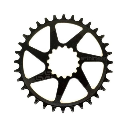 Plato monoplato E-THIRTEEN HELIX PLUS 11/12 velocidades de montaje directo Boost/SuperBoost 52/55 mm — vista del plato sobre fondo blanco