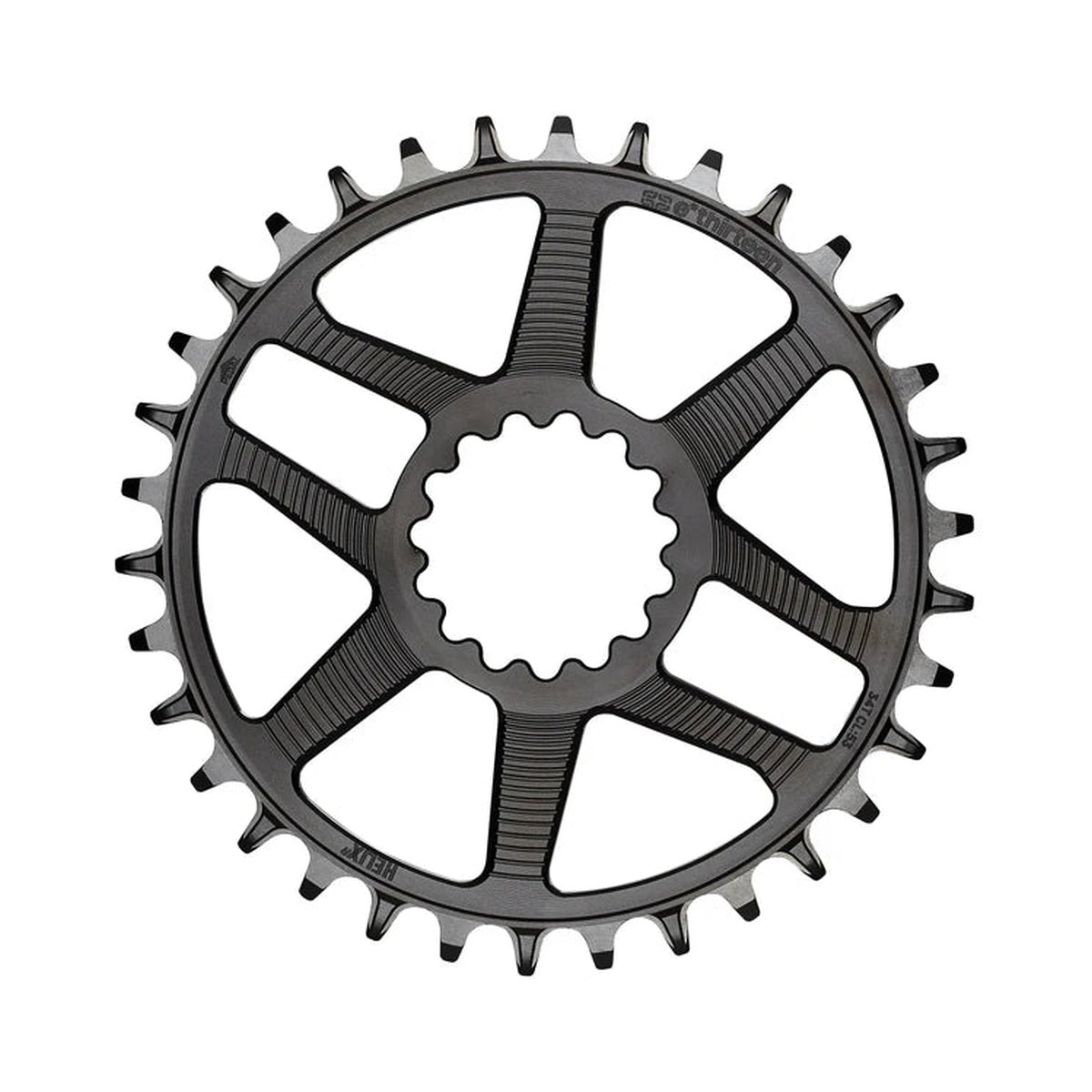 Plato monoplato E-THIRTEEN HELIX RACE 11/12 velocidades de montaje directo Boost/SuperBoost 52/55 mm — vista del plato sobre fondo blanco