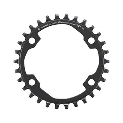 Plato monoplato SHIMANO CUES U6000 9/10/11 velocidades, BCD de 96 mm — vista del plato sobre fondo blanco
