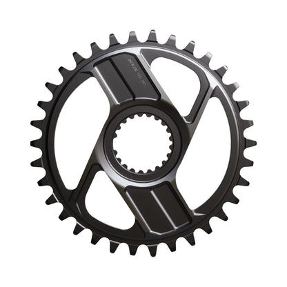 Plato monoplato SHIMANO XTR SM-CRM96 M9200/9220 12 velocidades — vista del plato sobre fondo blanco