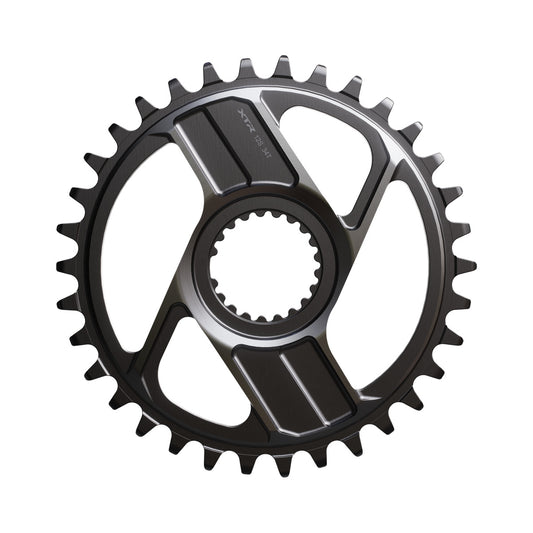 Plato monoplato SHIMANO XTR SM-CRM96 M9200/9220 12 velocidades — vista del plato sobre fondo blanco