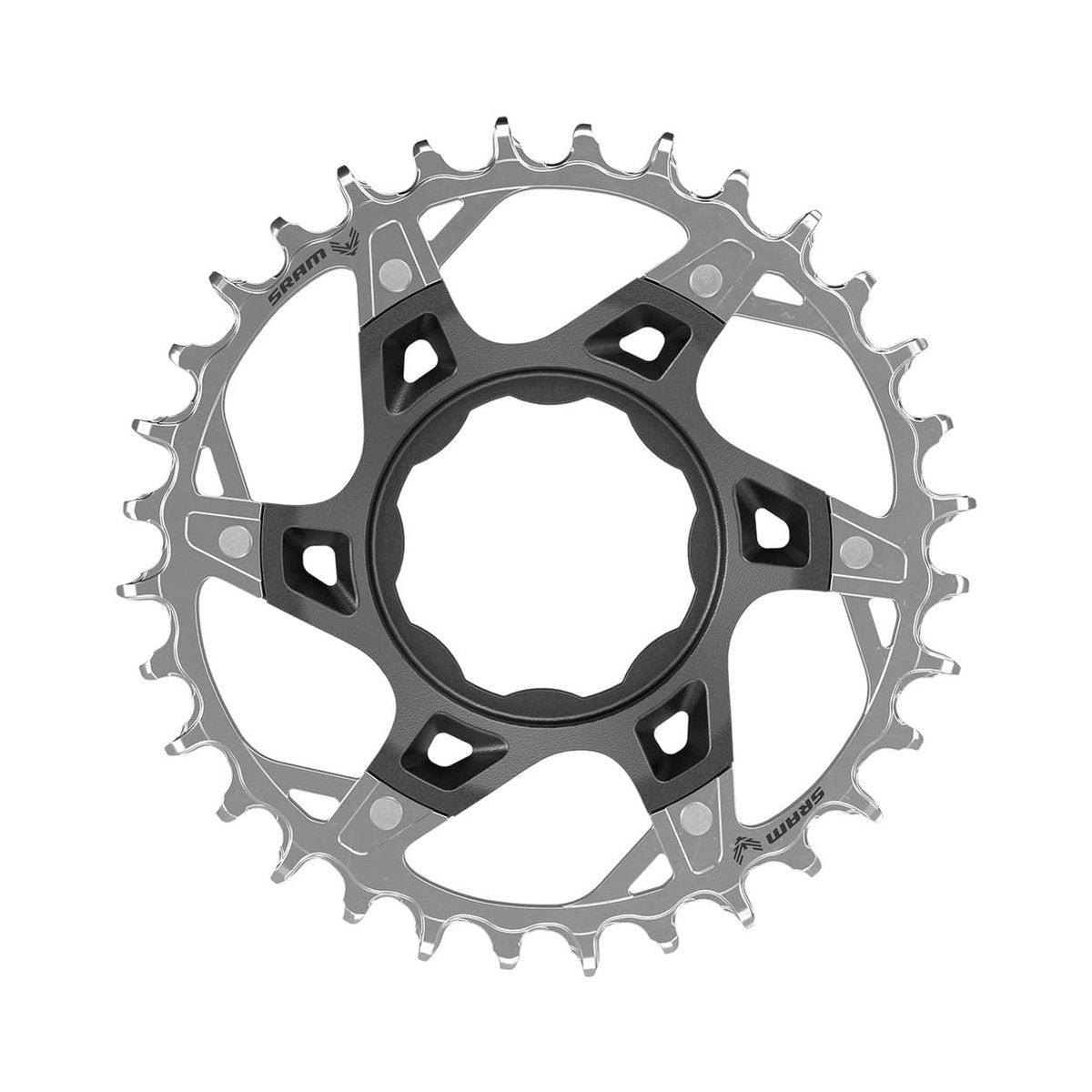 Plato monoplato SRAM XX T-TYPE EAGLE 12 velocidades de montaje directo TQ HPR50 — vista del plato sobre fondo blanco