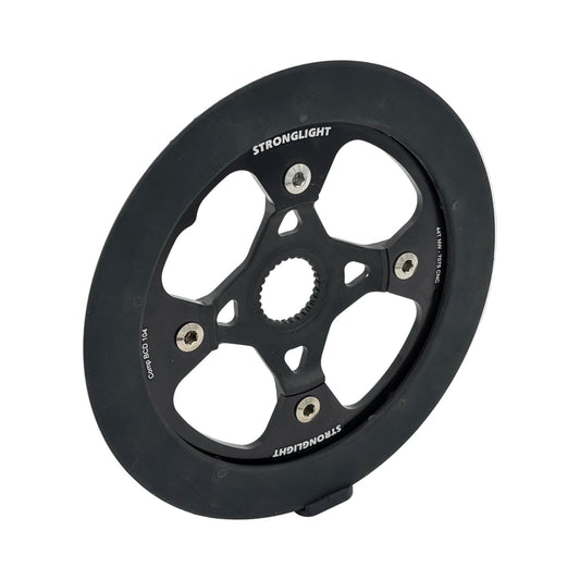 Plato monoplato STRONGLIGHT BOSCH GEN4 12 velocidades (desplazamiento de 50 mm) con protector de plato — vista del plato sobre fondo blanco