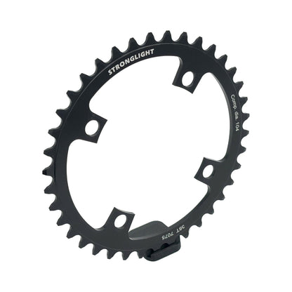 Plato monoplato STRONGLIGHT BOSCH GEN1/GEN3 1/8/9/10 velocidades, BCD de 104 mm (Bosch, Shimano, Yamaha, Bafang, Brose…), aluminio — vista del plato sobre fondo blanco