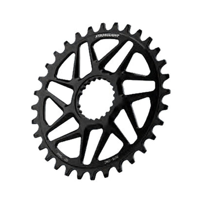 Plato monoplato STRONGLIGHT SHIMANO FC-M9100 12 velocidades HT3 de montaje directo, desplazamiento de 3 mm, Boost — vista del plato sobre fondo blanco