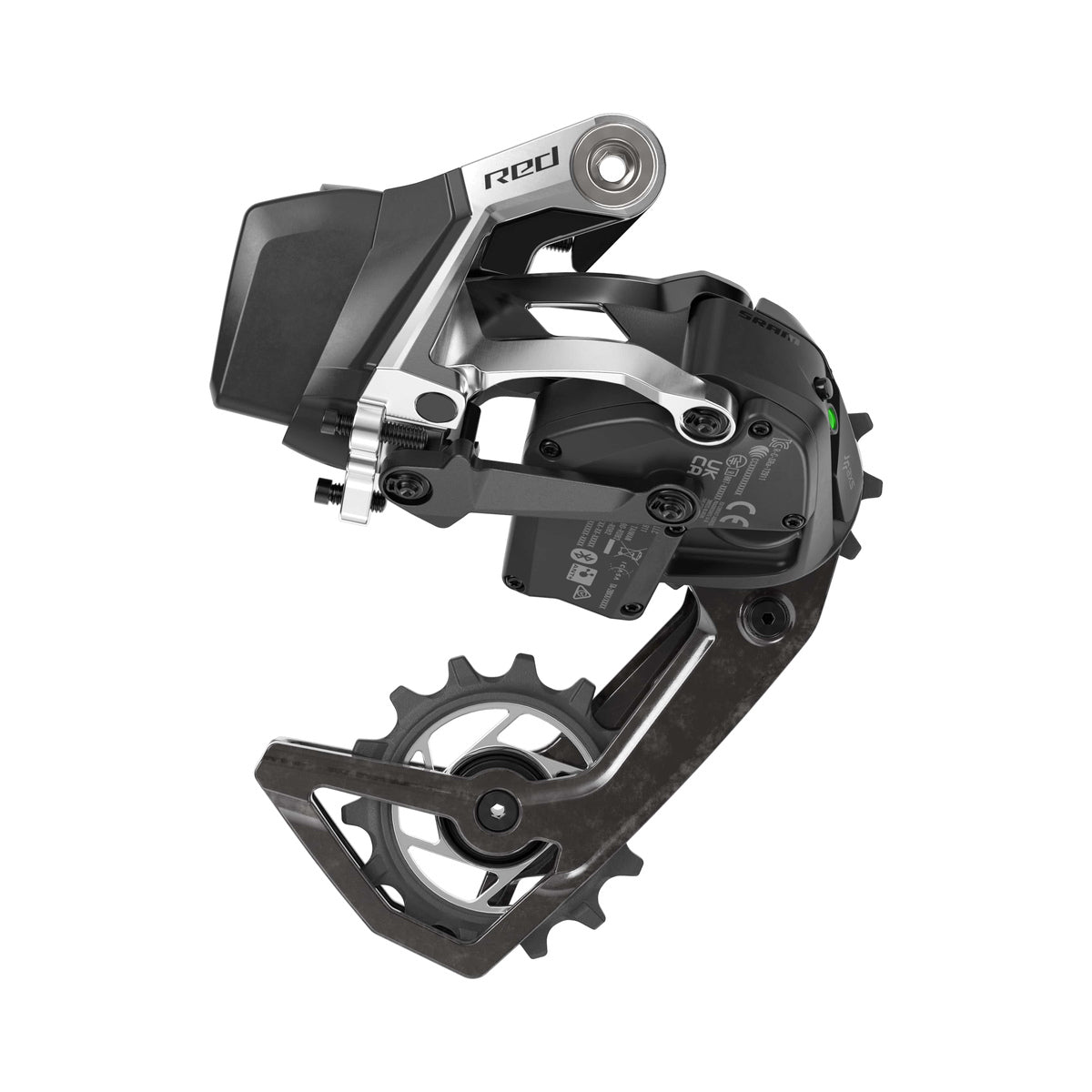 Cambio trasero SRAM RED AXS E1 de 12 velocidades – vista del producto sobre fondo blanco