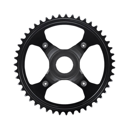 Plato monoplato para bicicleta eléctrica SHIMANO SM-CRE80-R 10/11 velocidades, línea de cadena de 50 mm — vista del plato sobre fondo blanco