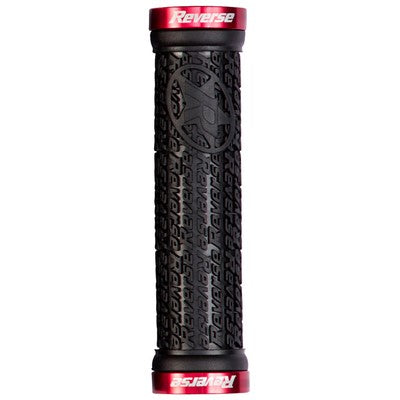 Grips REVERSE COMPONENTS STAMP Lock-On Ø 30mm Negro/Rojo