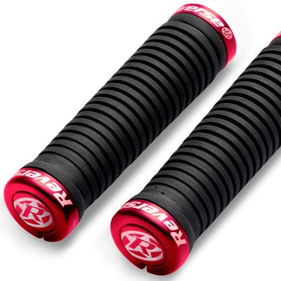 REVERSE COMPONENTS TAPER Puños Lock-On Ø 34-30mm Negro/Rojo