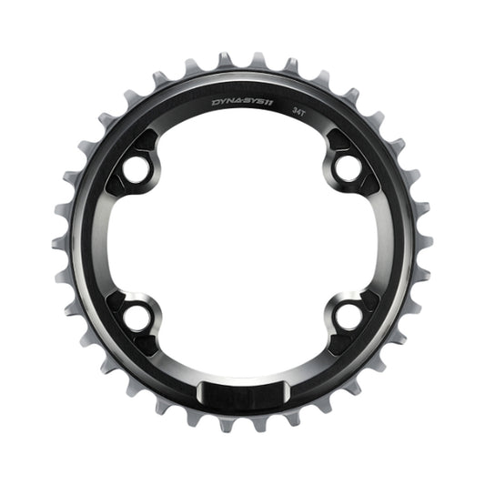 Plato monoplato SHIMANO XTR SM-CRM91 10/11 velocidades — vista del plato sobre fondo blanco