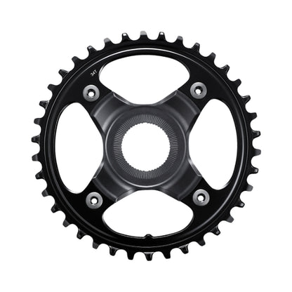 Plato monoplato para bicicleta eléctrica SHIMANO SM-CRE80-B 10/11 velocidades, línea de cadena de 55 mm — vista del plato sobre fondo blanco