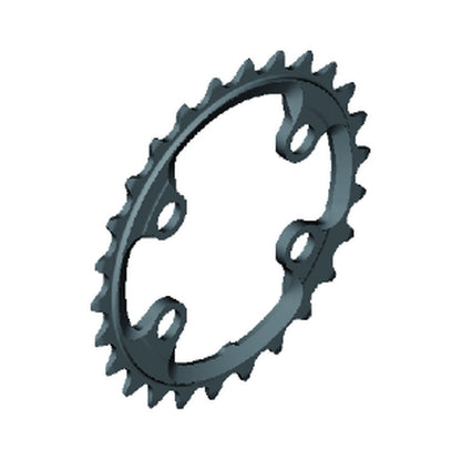 Plato interior SHIMANO XTR para FC-M9020-2/FC-M9000-2/FC-M9020-B2 (28-38 dientes) 11 velocidades — vista del plato sobre fondo blanco
