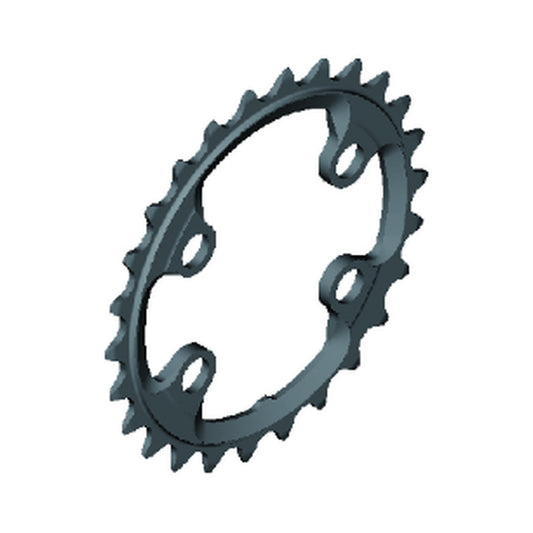 Plato interior SHIMANO XTR para FC-M9020-2/FC-M9000-2/FC-M9020-B2 (28-38 dientes) 11 velocidades — vista del plato sobre fondo blanco