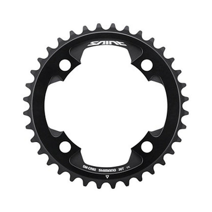 Plato monoplato SHIMANO SAINT SM-CR82 10 velocidades — vista del plato sobre fondo blanco